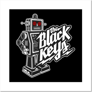 The Black Keys Retro Rockin' Red-Eyed Robot Tee (Double-Sided) Posters and Art